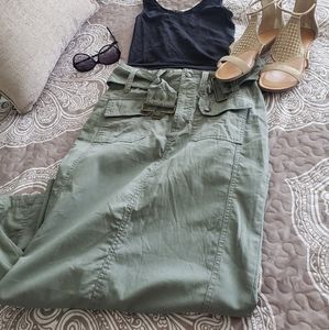 Passport army green midi skirt